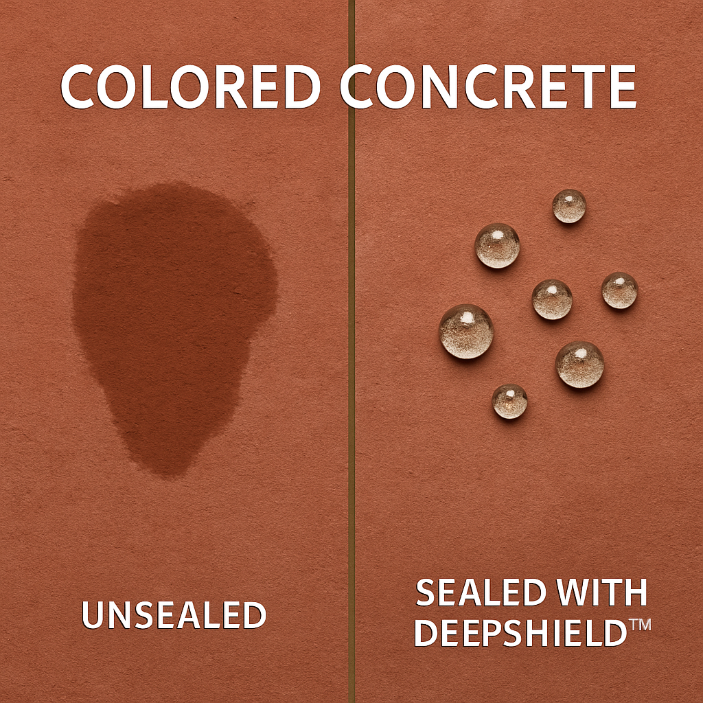 colored concrete sealed vs unsealed