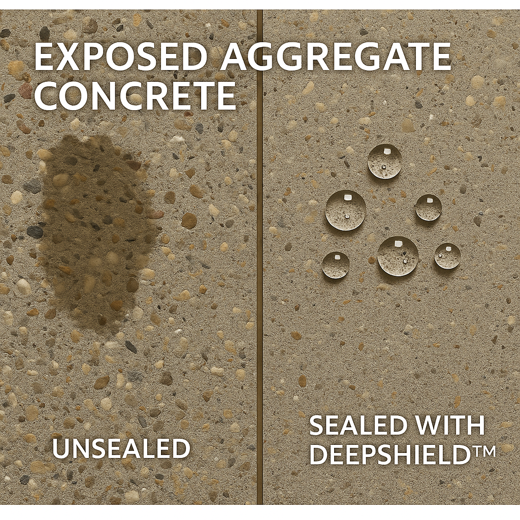 exposed aggregate concrete sealed vs unsealed