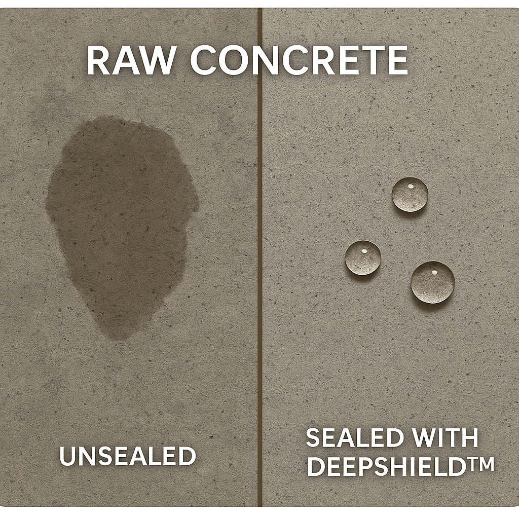 raw concrete sealed vs unsealed